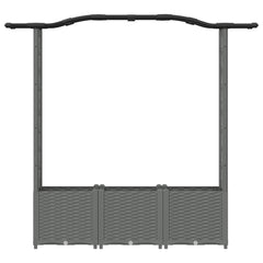 Raised Bed with Trellis and Roof Light Grey with Curved Roof (2 Side trellis) 164 cm 138 cm
