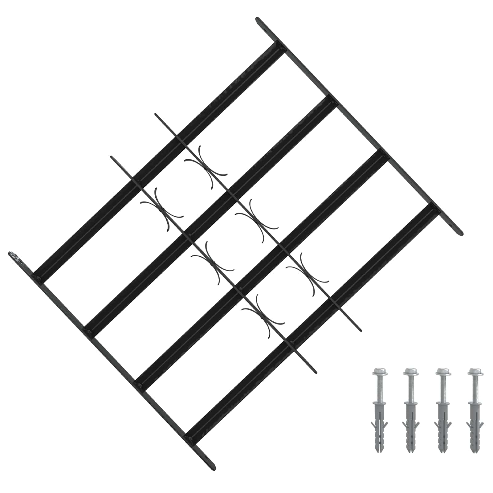 vidaXL Security Grille for Windows with 4 Crossbars 3 pcs 43-74 cm 1
