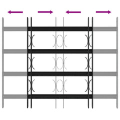 vidaXL Security Grille for Windows with 4 Crossbars 3 pcs 43-74 cm 6