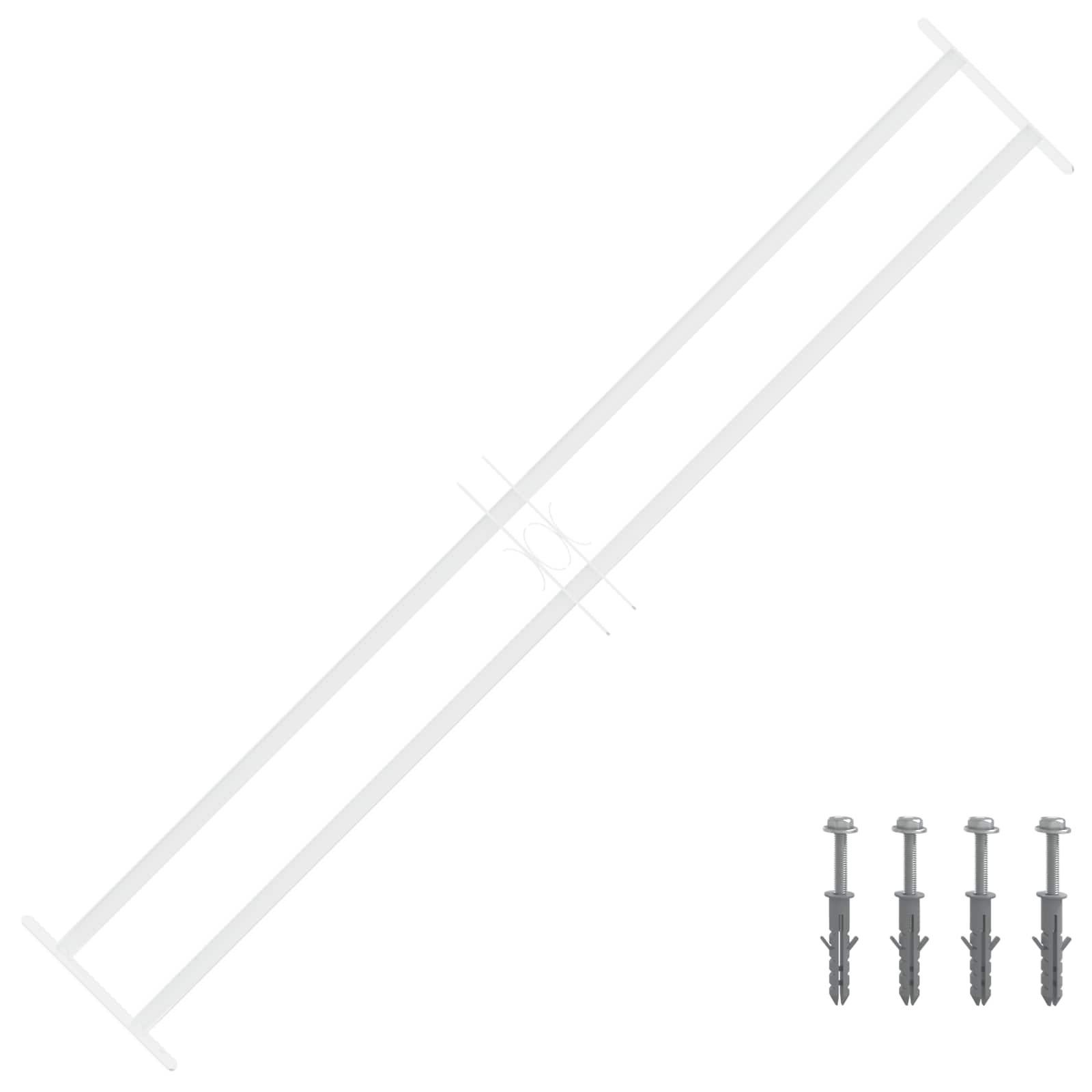 vidaXL Security Grille for Windows with 2 Crossbars 93-174 cm 1