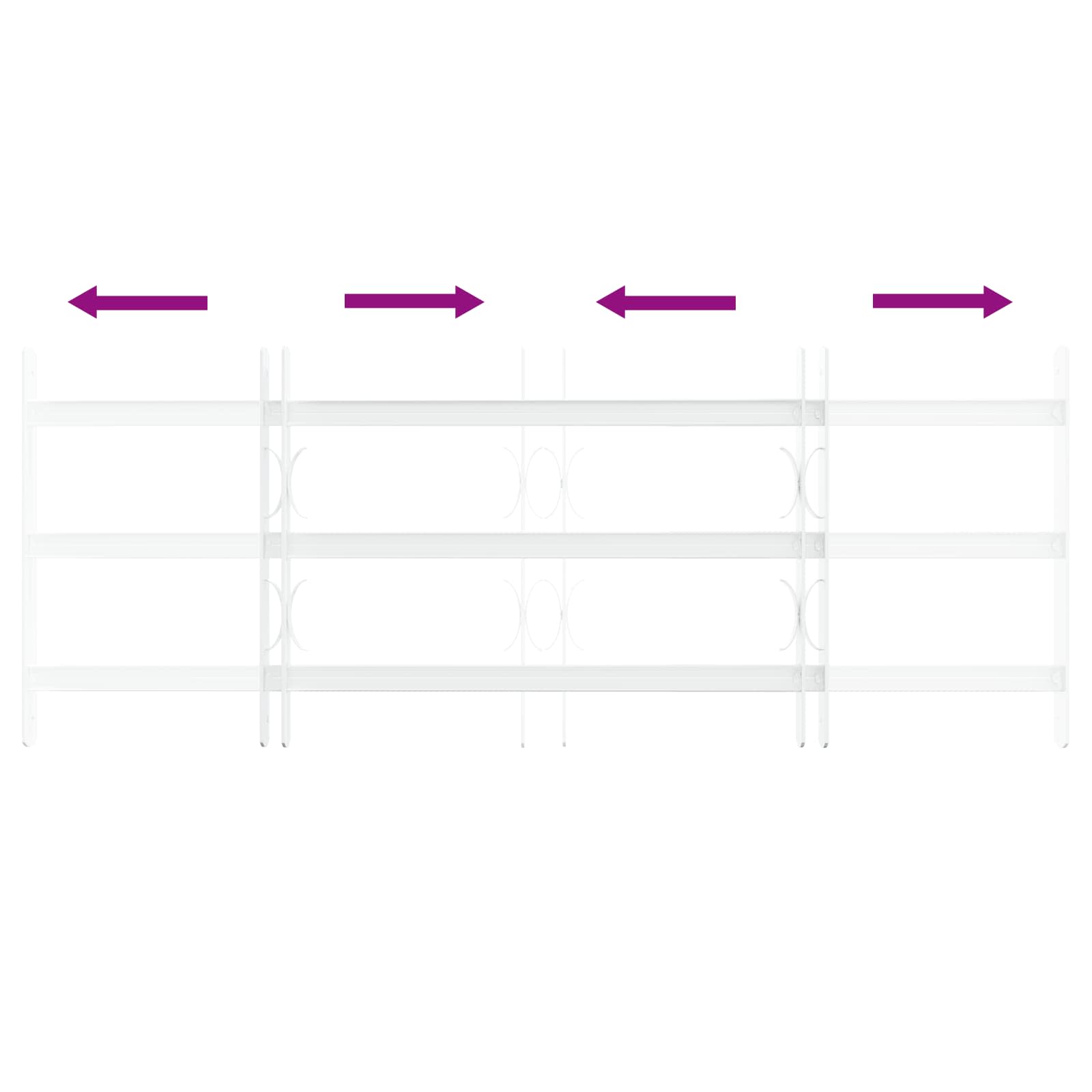 vidaXL Security Grille for Windows with 3 Crossbars 63-114 cm 5