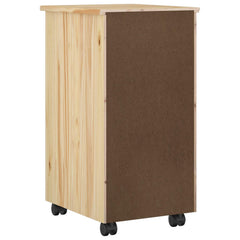 vidaXL Rolling Cabinet 34 x 39 x 65.5 cm Solid Pine Wood Brown 6
