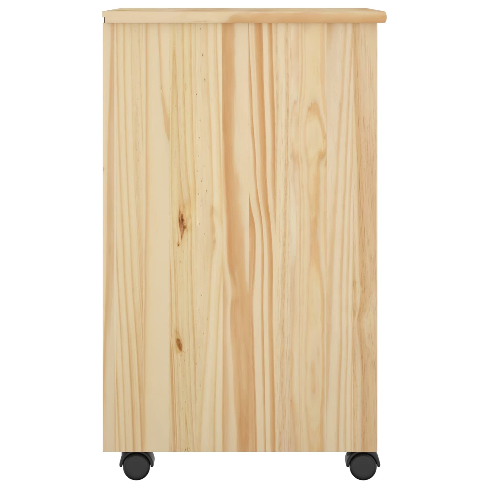 vidaXL Rolling Cabinet 34 x 39 x 65.5 cm Solid Pine Wood Brown 5