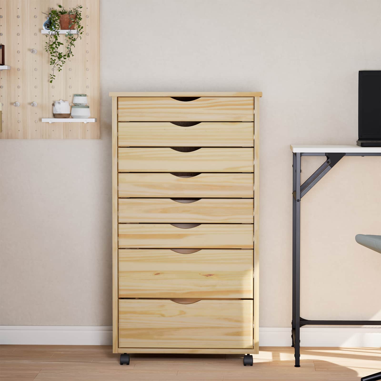 vidaXL Rolling Cabinet with Drawers MOSS 53 x 39 x 103 cm 3