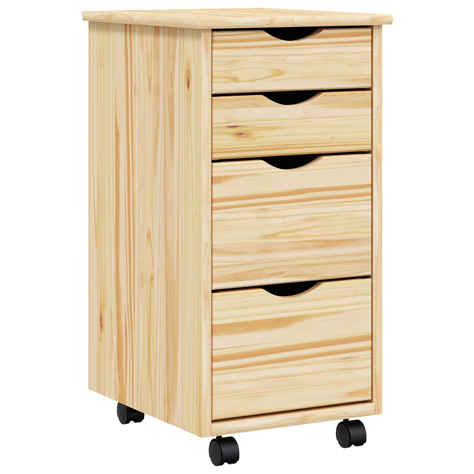 vidaXL Rolling Cabinet with Desk MOSS 34 x 39 x 65.5 cm Clear Varnish 2