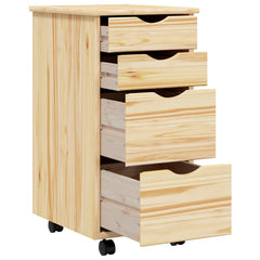 vidaXL Rolling Cabinet with Desk MOSS 34 x 39 x 65.5 cm Clear Varnish 4