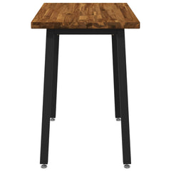Dining Table 90 x 55 x 75 cm Solid Acacia Wood Square Natural and black