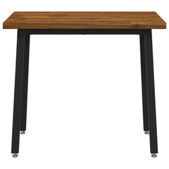 Dining Table 110 x 55 x 75 cm Solid Acacia Wood Square Natural and black
