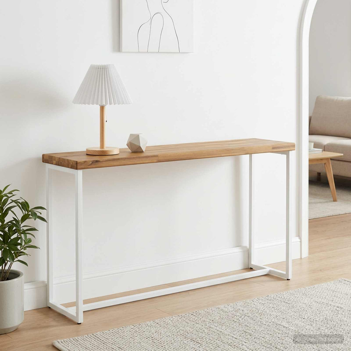 Table Top Whitewash Rectangular Depth 20 cm 120 cm
