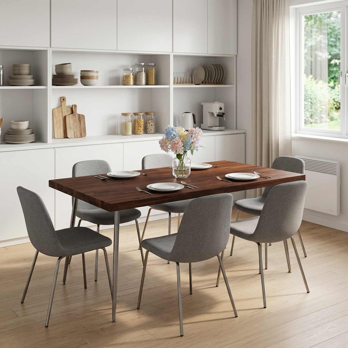 Table Top Dark Brown Rectangular Depth 70 cm 100 cm