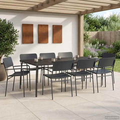 Dining Set 5 pcs Anthracite Steel 200 cm 100 cm 6-seater