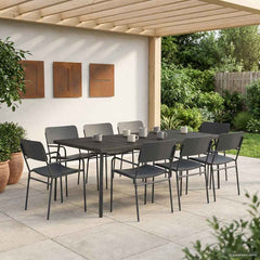 Dining Set 5 pcs Anthracite Steel 200 cm 100 cm 8-seater