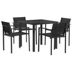 vidaXL Outdoor Furniture Set 5 pcs Black and Anthracite Textilene 2