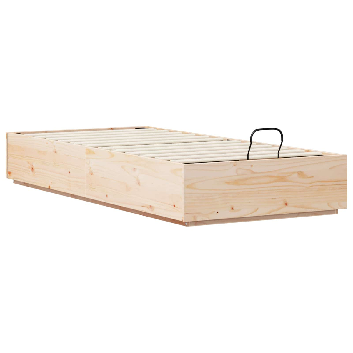 Ottoman Bed Frame with Storage Length 200 cm Natural 90 cm