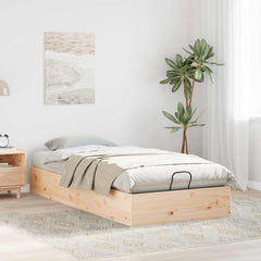 Ottoman Bed Frame with Storage Length 200 cm Natural 90 cm