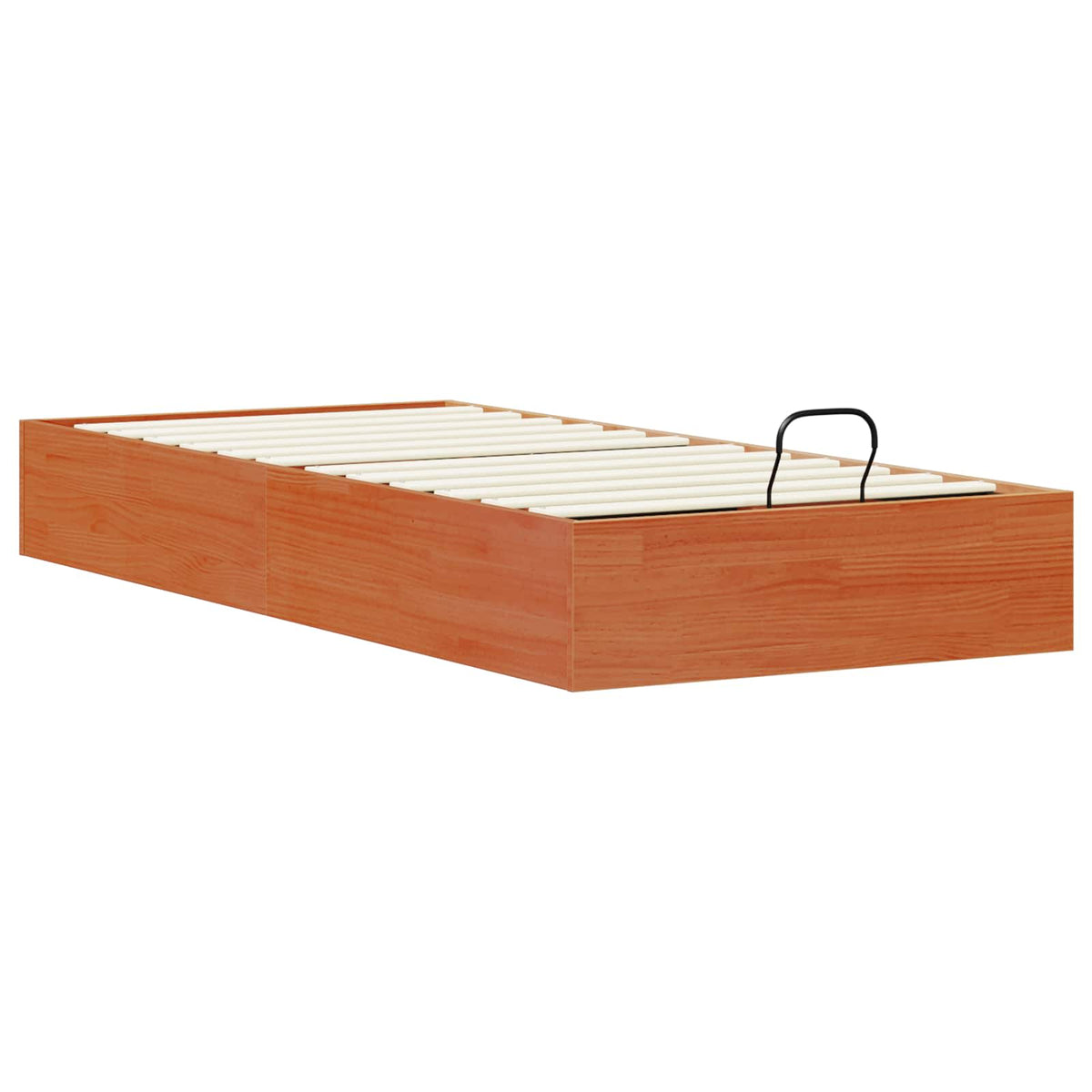 Ottoman Bed Frame with Storage Length 200 cm Wax Brown 90 cm