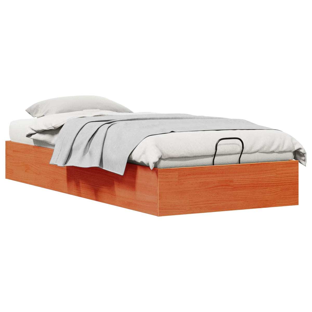 Ottoman Bed Frame with Storage Length 200 cm Wax Brown 90 cm
