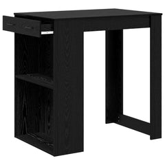 vidaXL Bar Table 102 x 70 x 103.5 cm Engineered Wood Black Oak 4