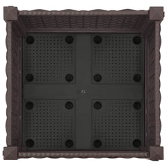 vidaXL Garden Planter with Wheels Brown 40 x 40 x 29 cm PP 5
