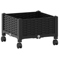 vidaXL Garden Planter with Wheels Black 40 x 40 x 29 cm PP 2