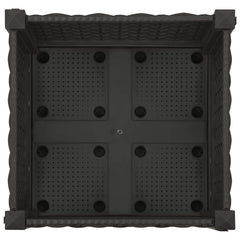 vidaXL Garden Planter with Wheels Black 40 x 40 x 29 cm PP 5