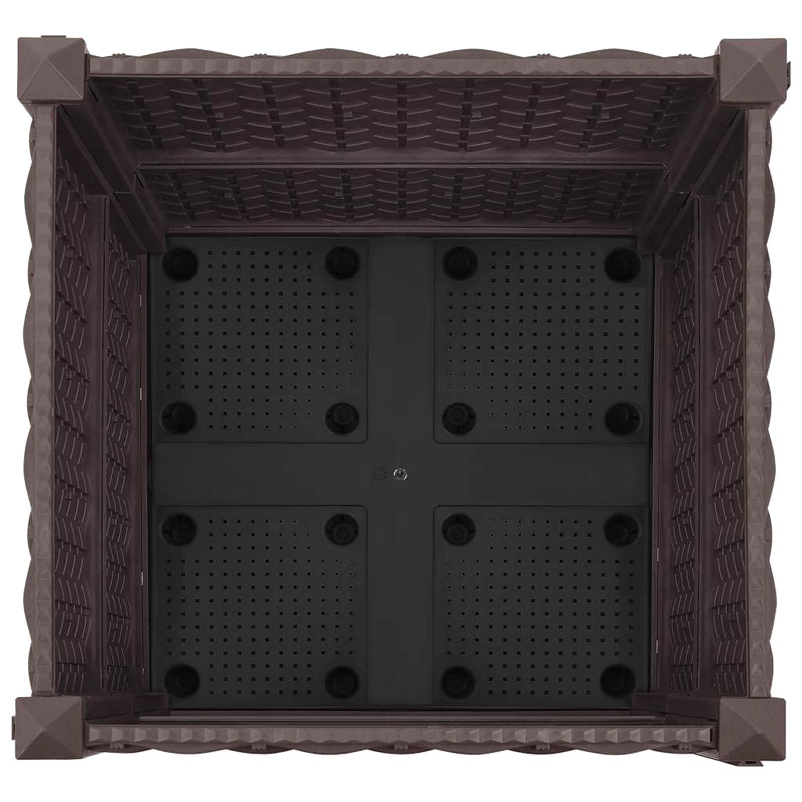 vidaXL Garden Planter with Wheels Brown 40 x 40 x 44 cm PP 5