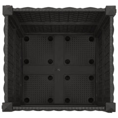 vidaXL Garden Planter with Wheels Black 40 x 40 x 44 cm PP 5