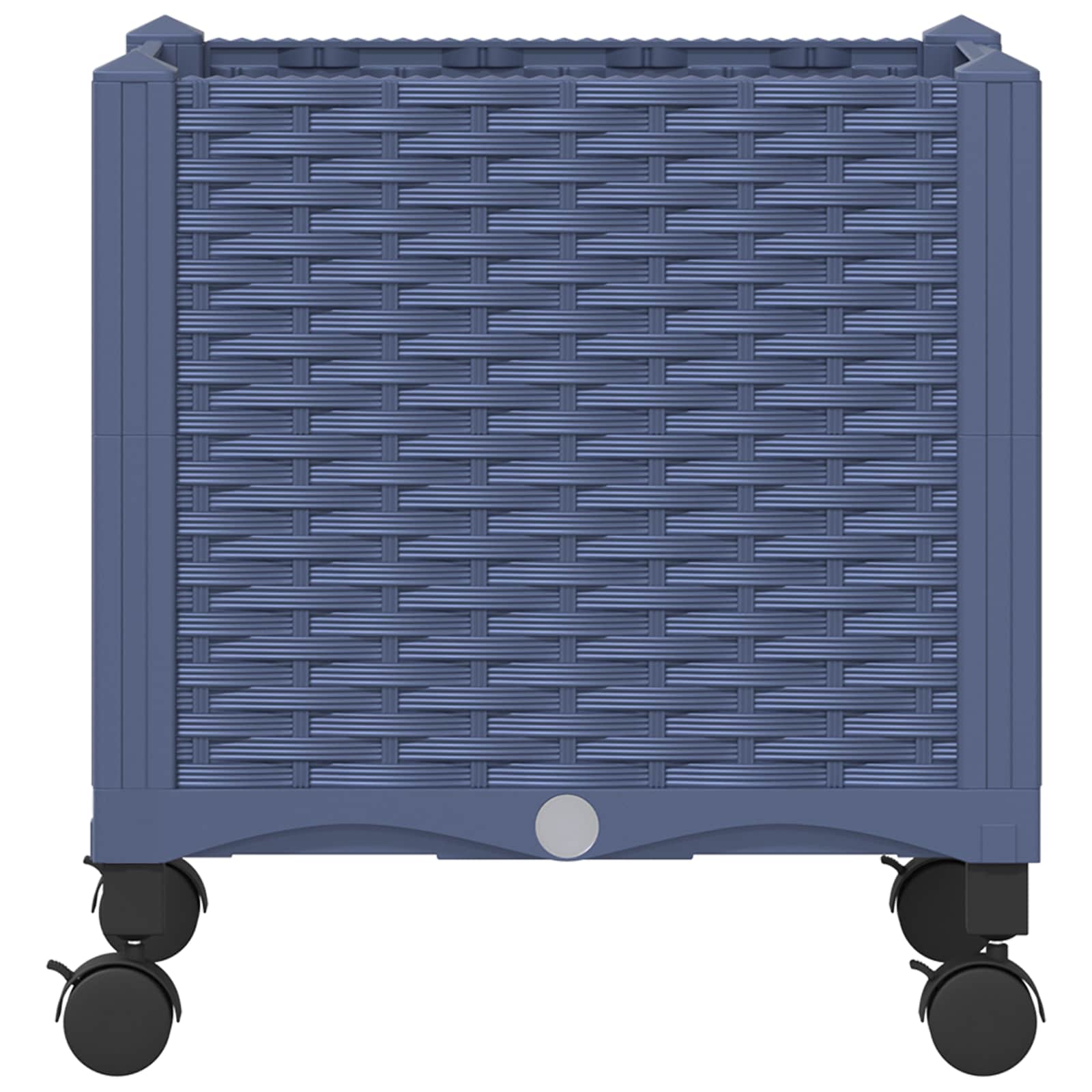 vidaXL Garden Planter with Wheels Blue Grey 40 x 40 x 48 cm PP 4