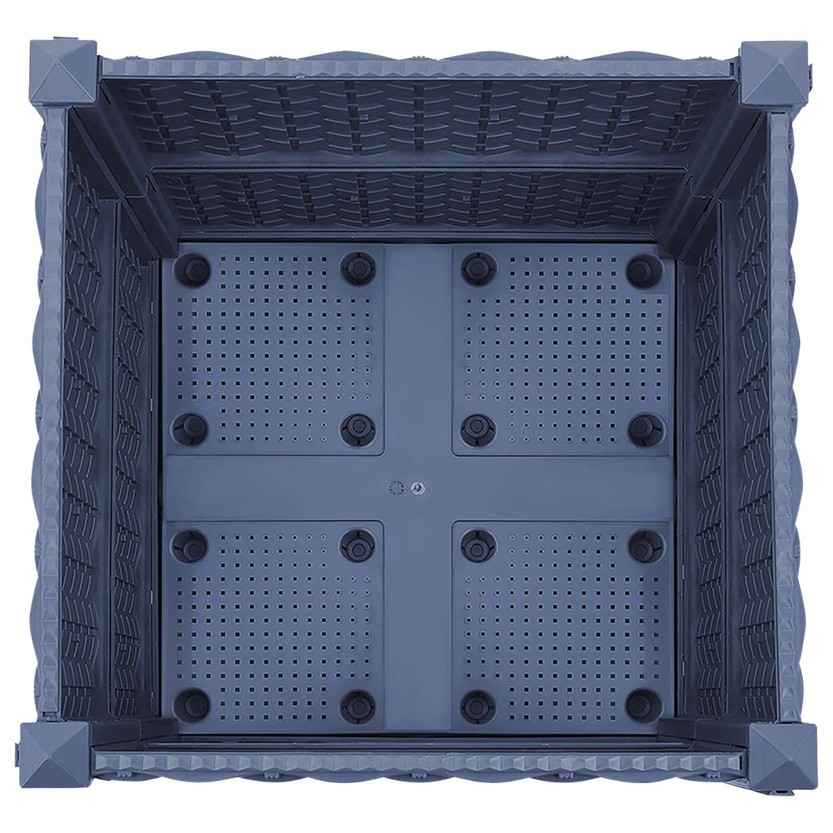 Garden Planter 40 x 40 x 29 cm PP with Wheels Blue Grey 40 x 40 x 38 cm