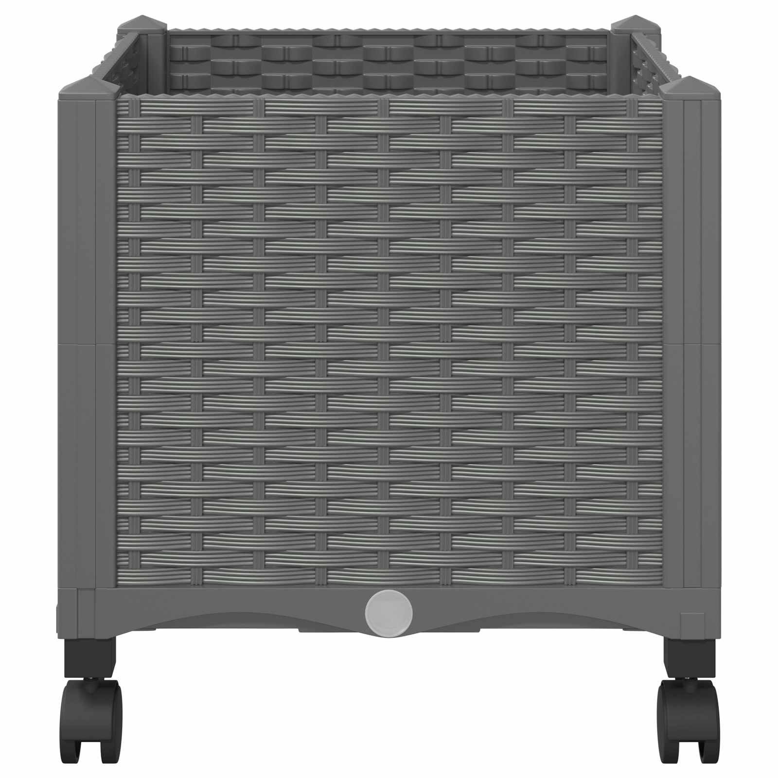 vidaXL Garden Planter with Wheels Light Grey 40 x 40 x 48 cm PP 4