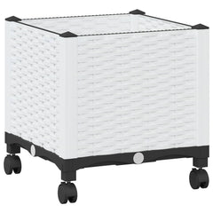 vidaXL Garden Planter with Wheels White 40 x 40 x 48 cm PP 2