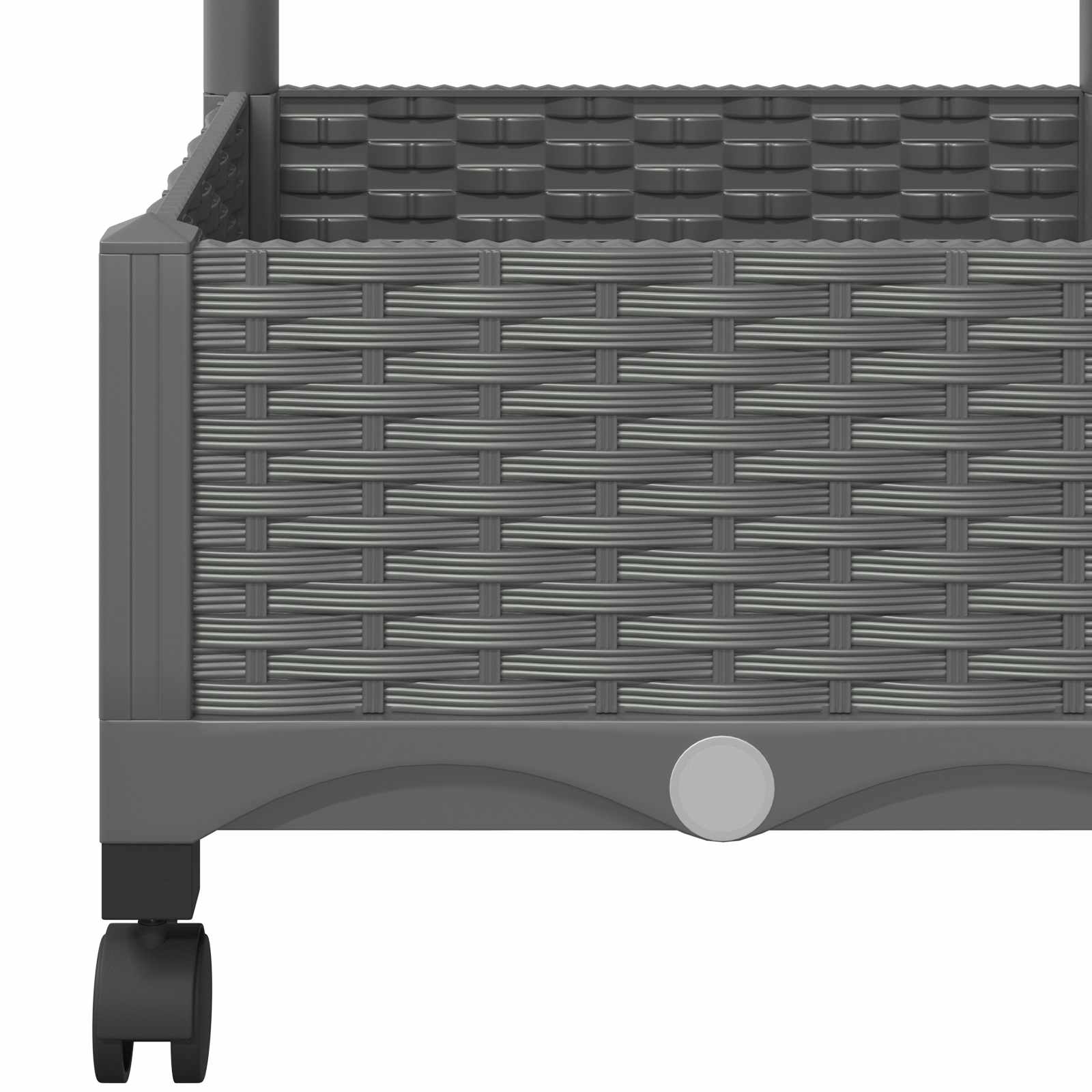 vidaXL Garden Planter with Trellis&Wheels Light Grey PP 6
