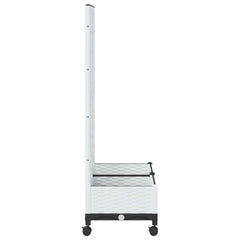 vidaXL Garden Planter with Trellis&Wheels White 80 x 40 x 131.5 cm PP 4