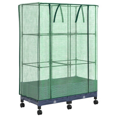 vidaXL Garden Planter with Greenhouse Cover&Wheels 2 pcs Blue Grey PP 2