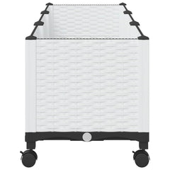 vidaXL Garden Planter with Wheels White 120 x 40 x 48 cm PP 4