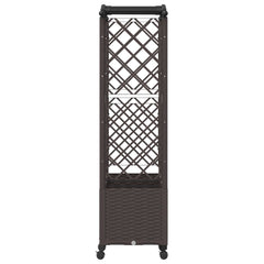 Raised Bed with Trellis and Roof PP Brown with Curved Roof (2 Side trellis) on Wheels 164 cm 144 cm