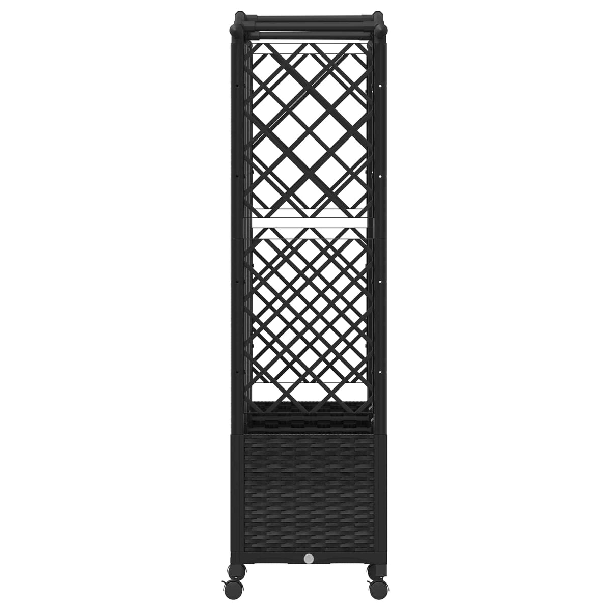 Raised Bed with Trellis and Roof PP Black with Curved Roof (3 Side trellis) on Wheels 163 cm 144 cm