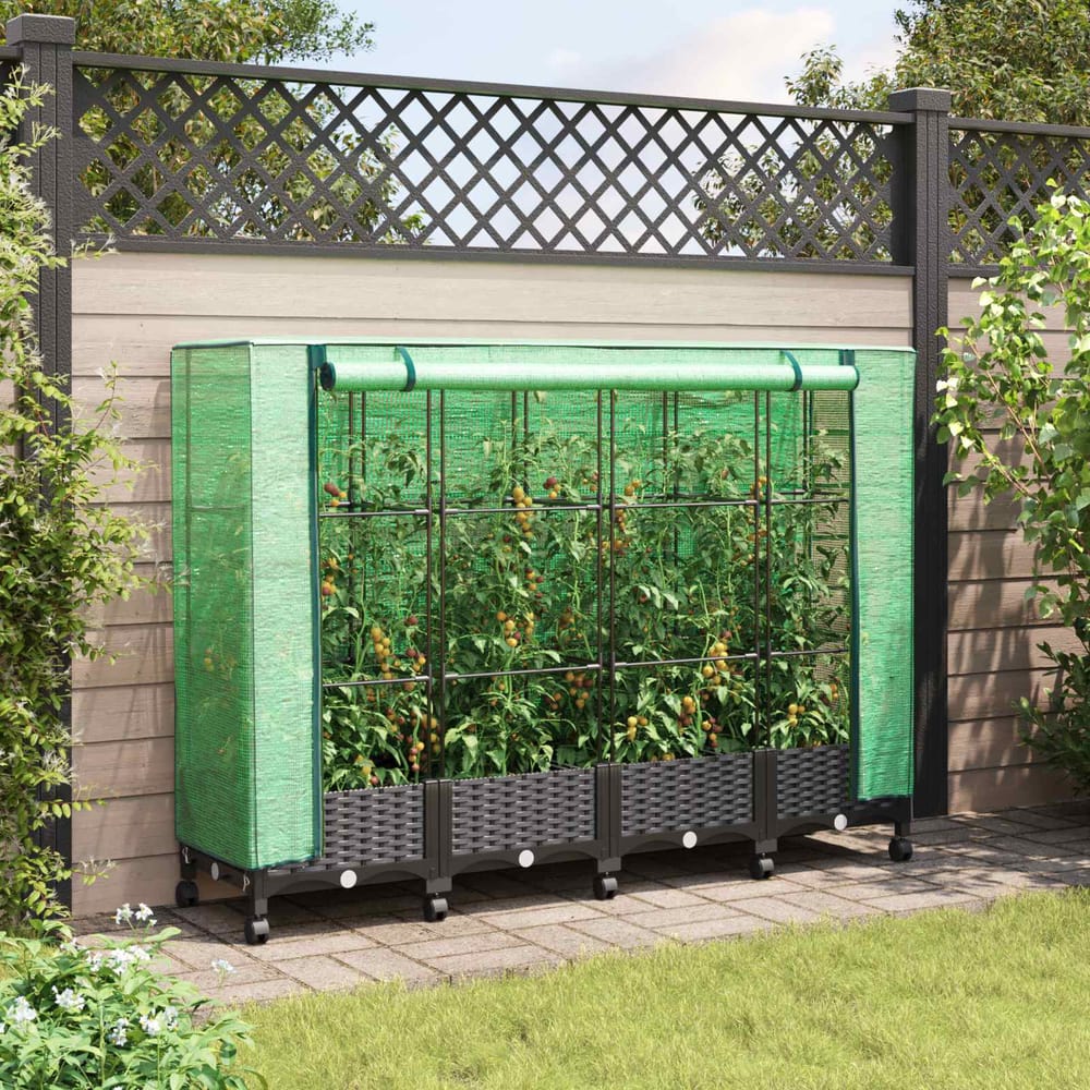 Garden Planter Greenhouse Cover&Wheels PP Wheels Height