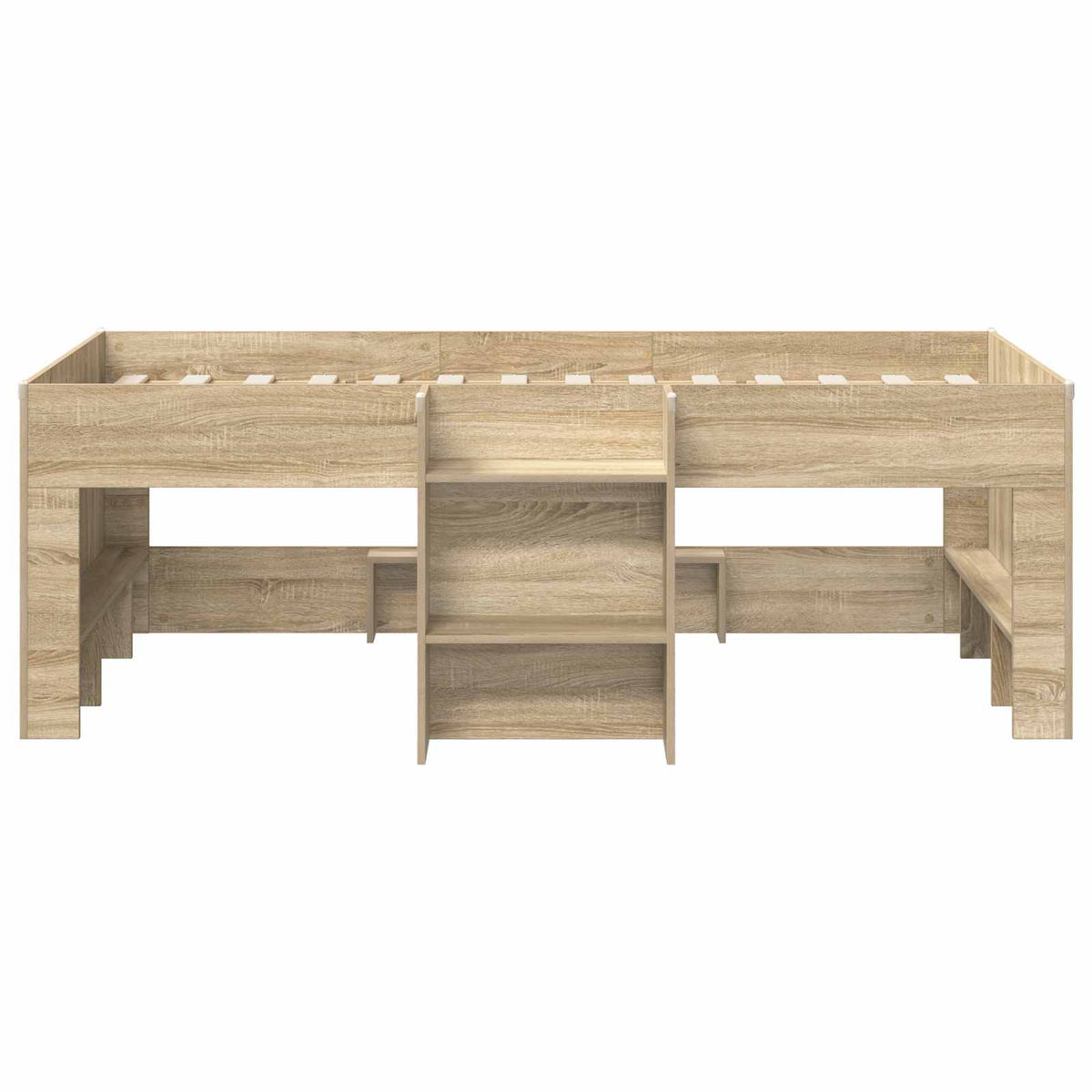 Kids' High Bed Frame 90 x 200 cm Engineered Wood Sonoma oak