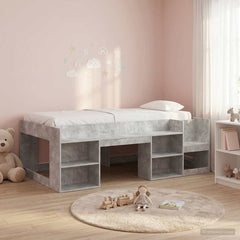 Kids' Bed Frame Engineered Wood Length 190 cm Concrete grey 90 cm