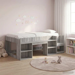 Kids' Bed Frame Engineered Wood Length 190 cm Grey sonoma 90 cm