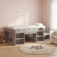 Kids' Bed Frame Engineered Wood Length 190 cm Grey sonoma 75 cm