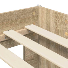 Kids' High Bed Frame with Desk Length 190 cm Sonoma oak 90 cm