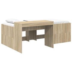 Kids' High Bed Frame with Desk Length 190 cm Sonoma oak 90 cm