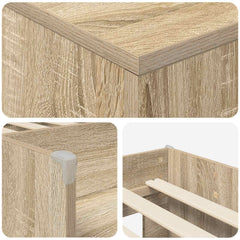 Loft Bed Frame with Cabinet 3 pcs Engineered Wood Sonoma oak