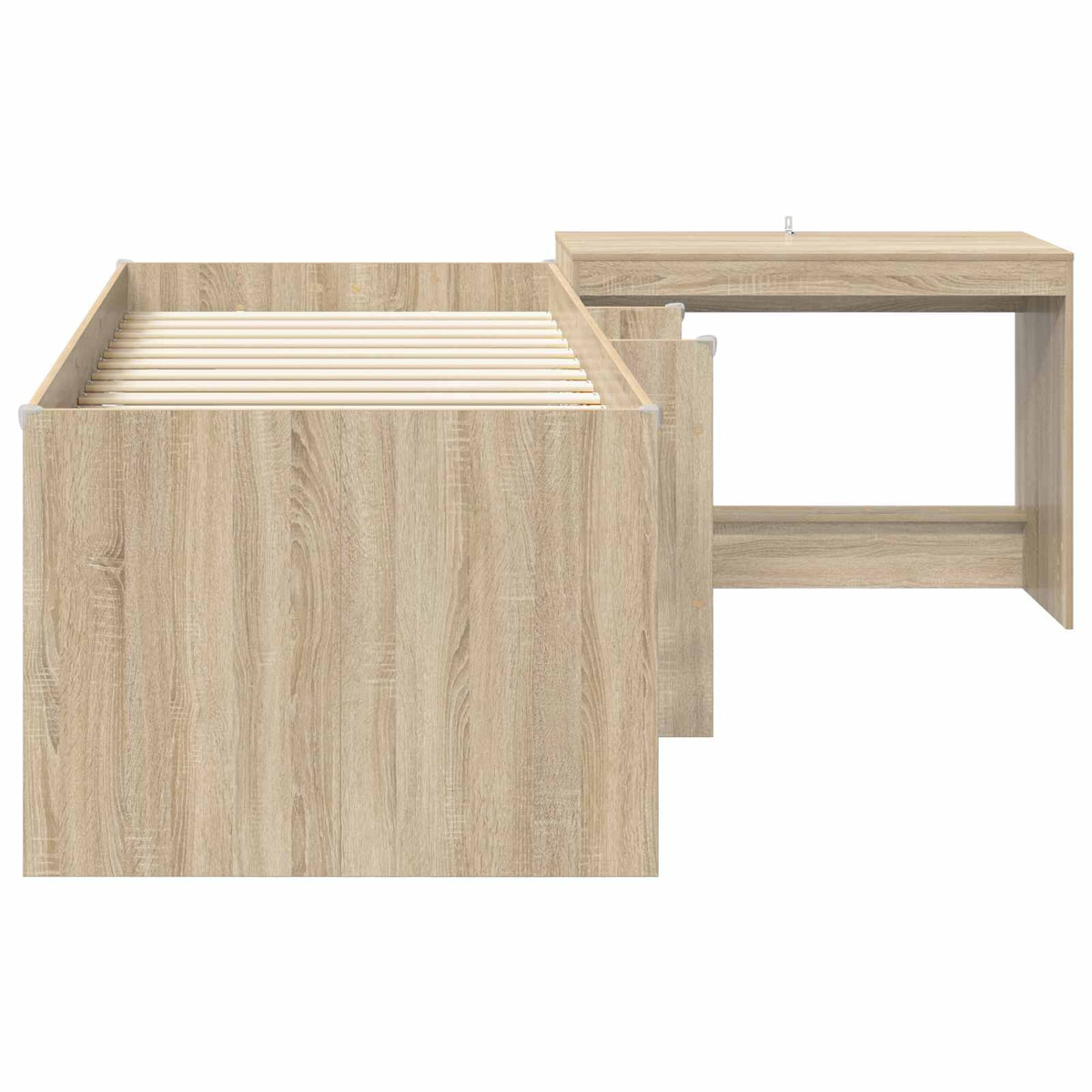 Kids High Bed Frame Desk Sonoma oak