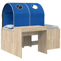 Bed with Tunnel 3 pcs Engineered Wood Sonoma oak and blue