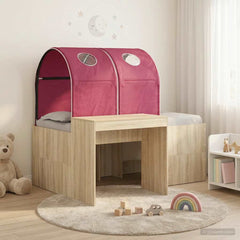Bed with Tunnel 3 pcs Engineered Wood Sonoma oak and red