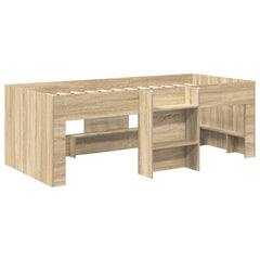 Bed with Tunnel 3 pcs Engineered Wood Sonoma oak and light blue