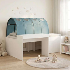 Bed with Tunnel 3 pcs 75 x 193 cm White and light blue